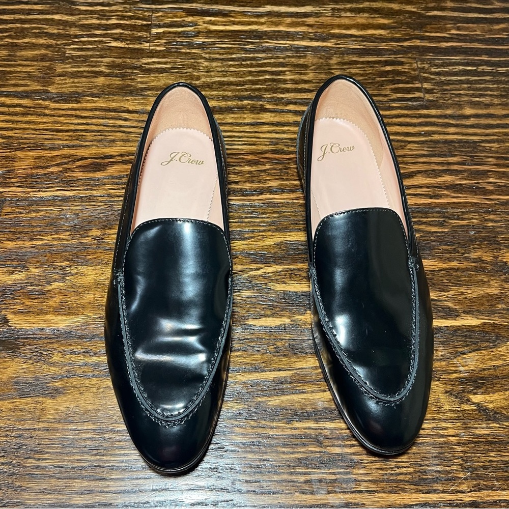 J. Crew Academy Black leather loafers